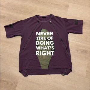 Zipper short sleeve t-shirt. Great quality.
